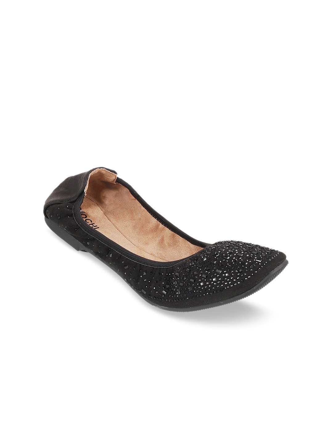 

Mochi Women Black Embellished Ballerinas Flats