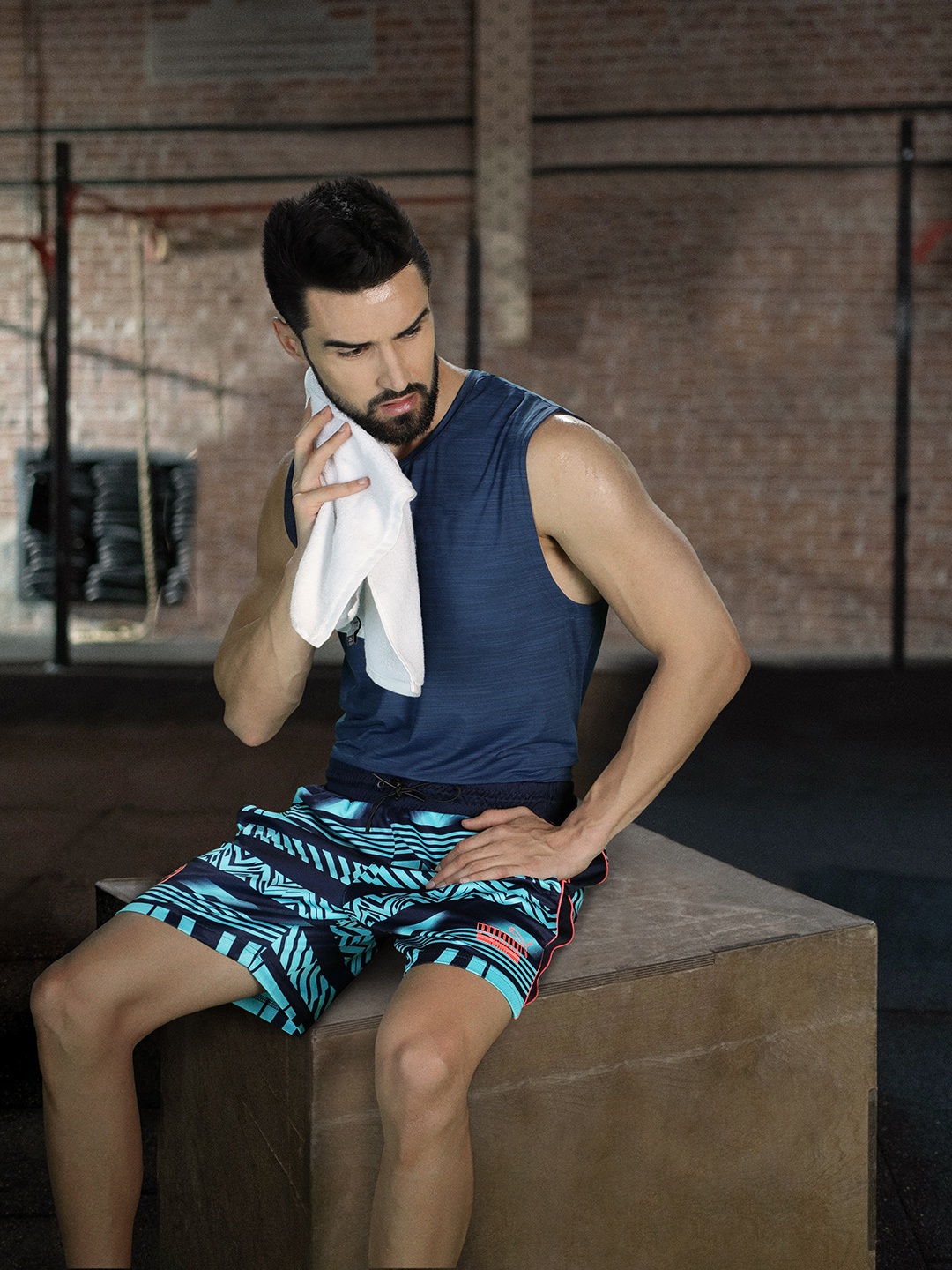 

Puma Men Blue Printed Manchester City Football Shorts