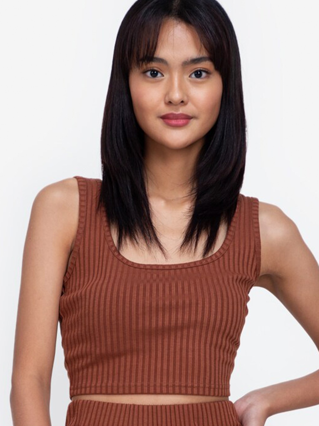 

ZALORA BASICS Brown Striped Top