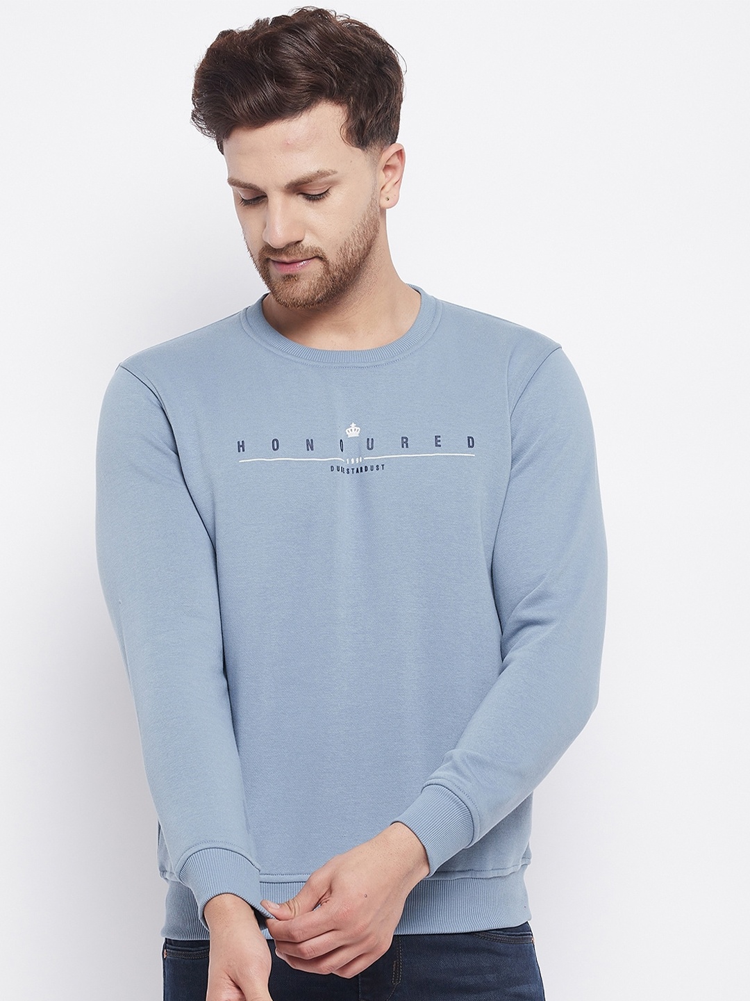 

Duke Men Grey Printed Sweatshirt