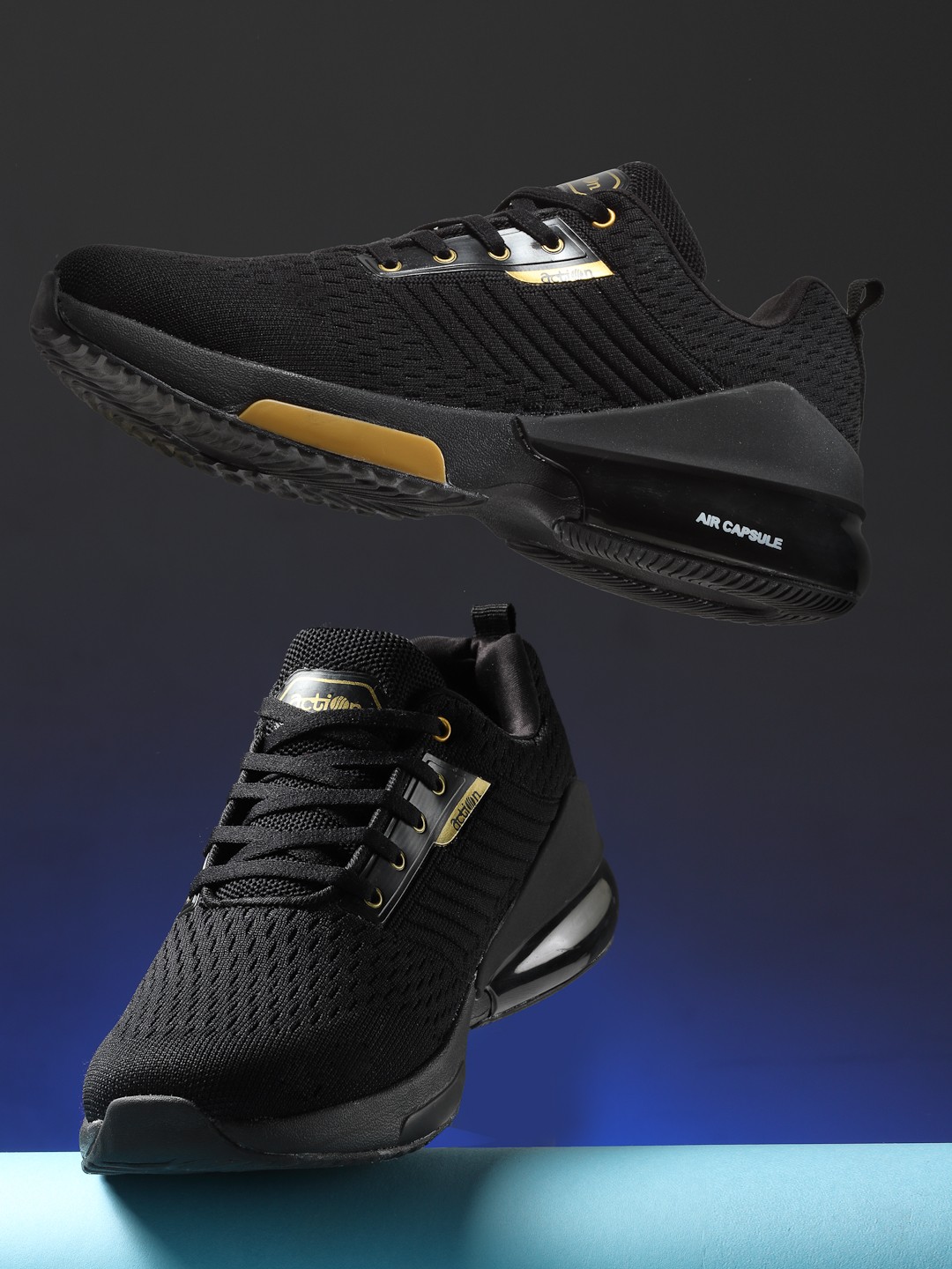 

Action Men Black Mesh Running Sport Shoes