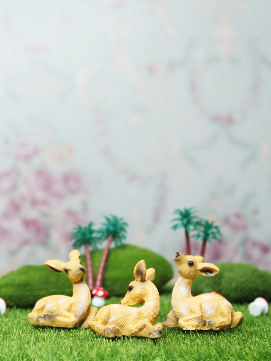 

Wonderland Brown & Beige Pack of 3 Miniature Deer Garden Figurine