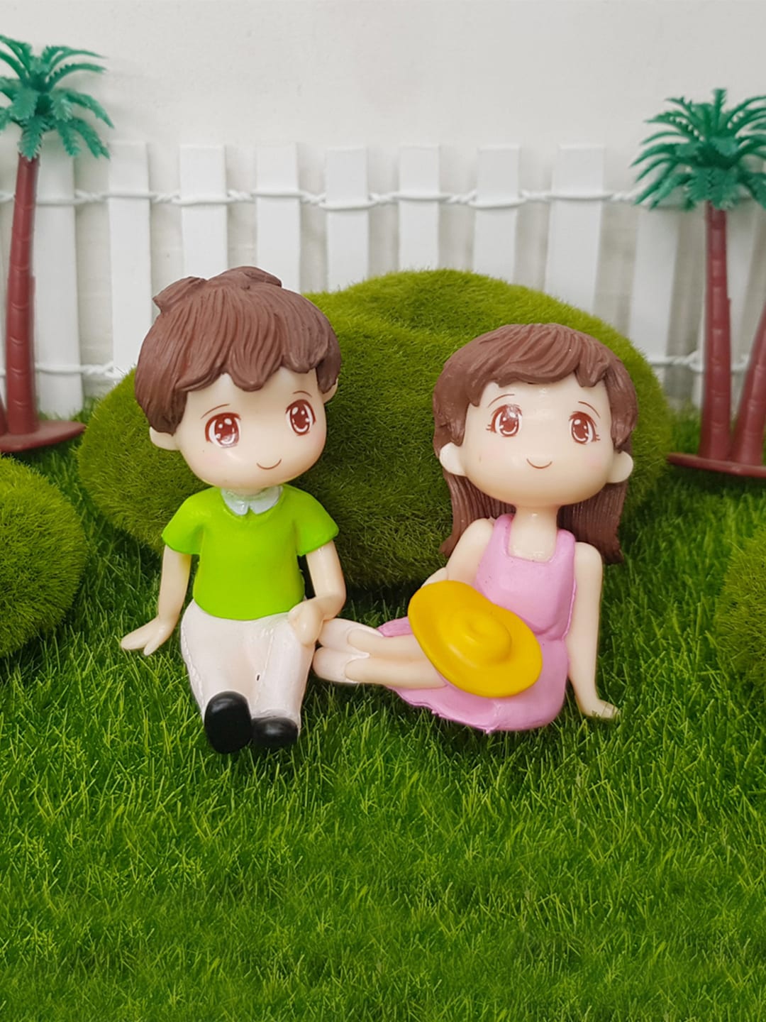 

Wonderland Multicoloured Set of 2 Miniature Boy & Girl Garden Figures, Multi