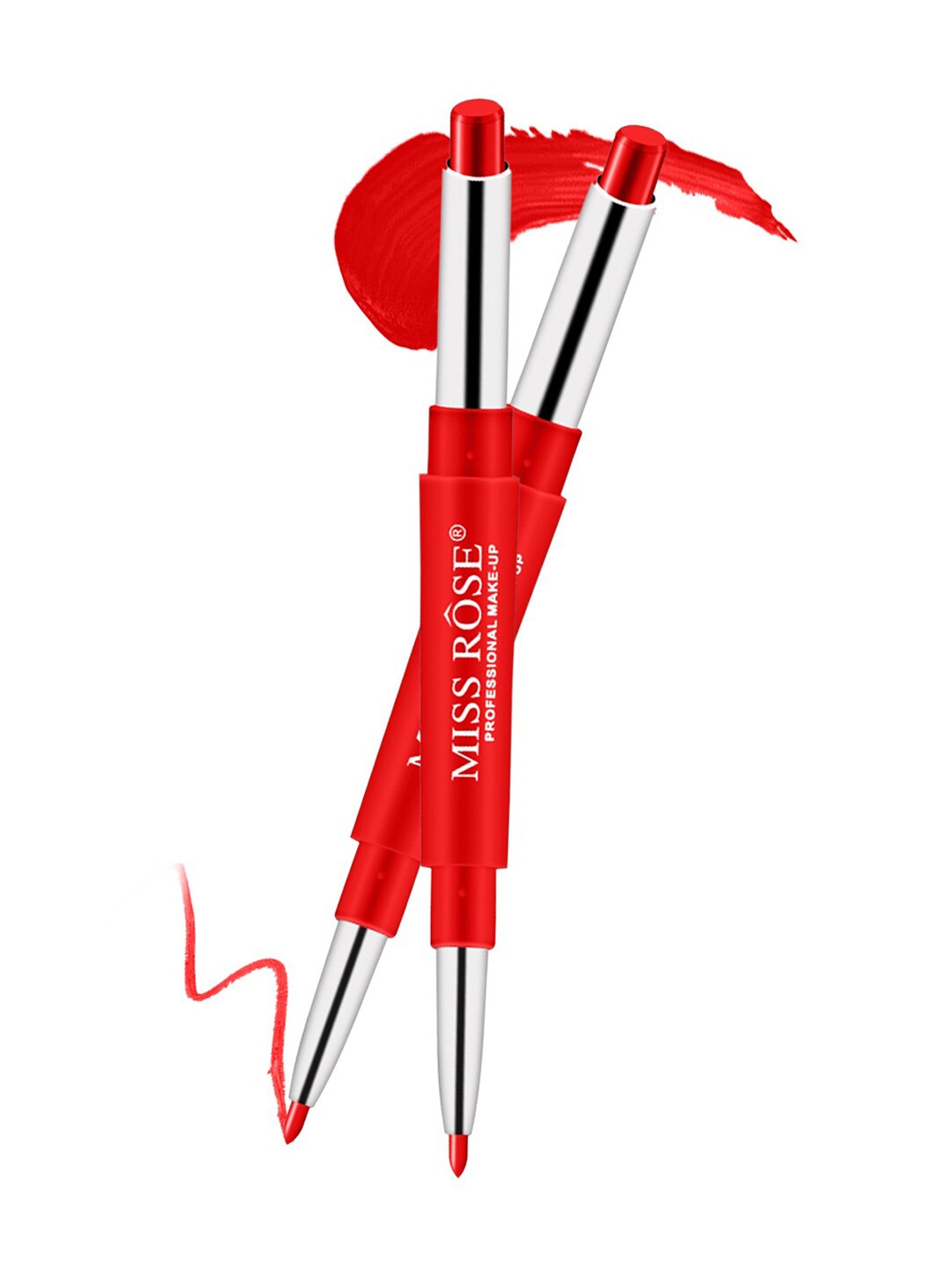 

MISS ROSE 2 In 1 CreamyMatte Lipstick - Dark Passion, Red