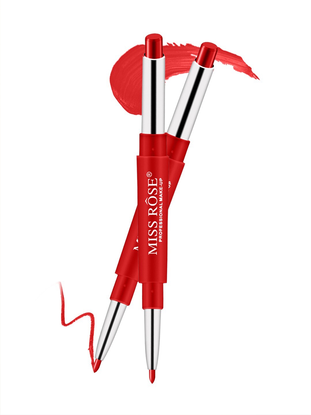 

MISS ROSE 2 In 1 CreamyMatte Lipstick - Flame, Rust