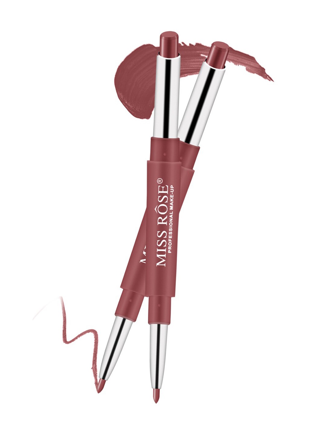 

MISS ROSE 2 In 1 CreamyMatte Lipstick - Show Girl, Brown
