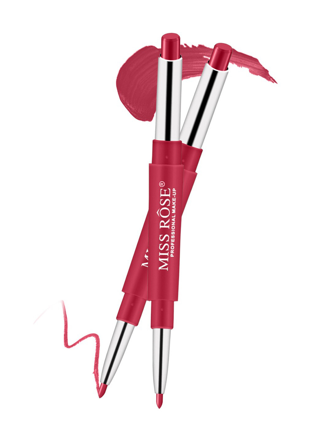 

MISS ROSE 2 In 1 CreamyMatte Lipstick - Ruby Lush, Magenta