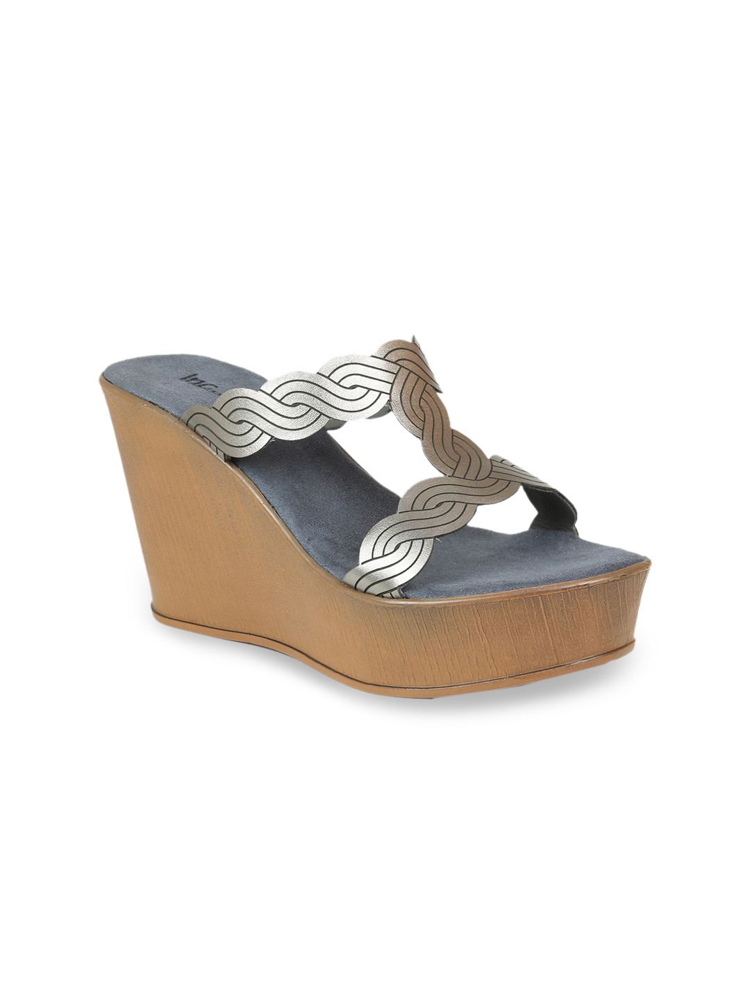 

Inc 5 Grey & Tan Brown Wedge Sandals with Laser Cuts