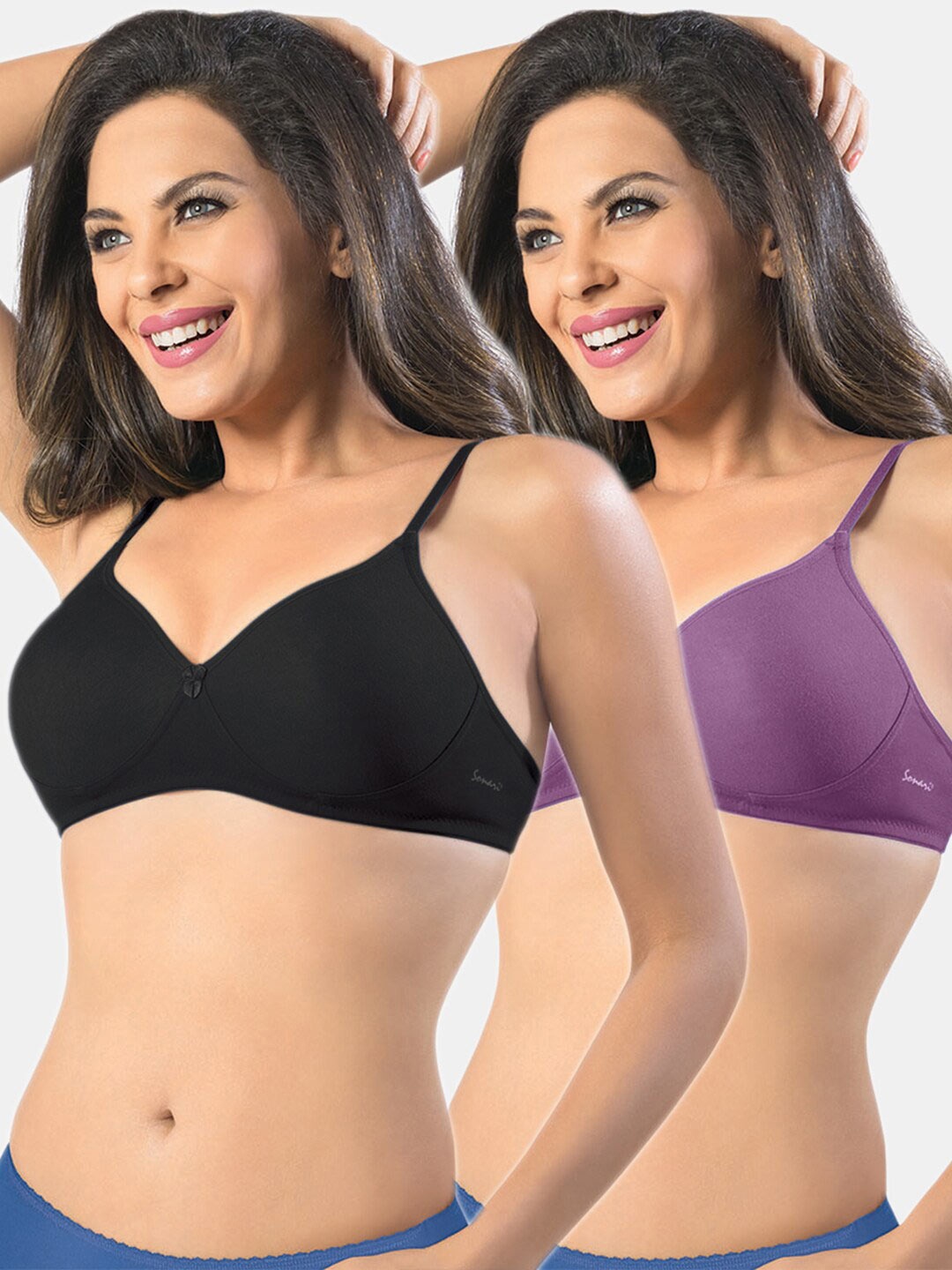 

Sonari Pack Of 2 Lavender & Black Bra