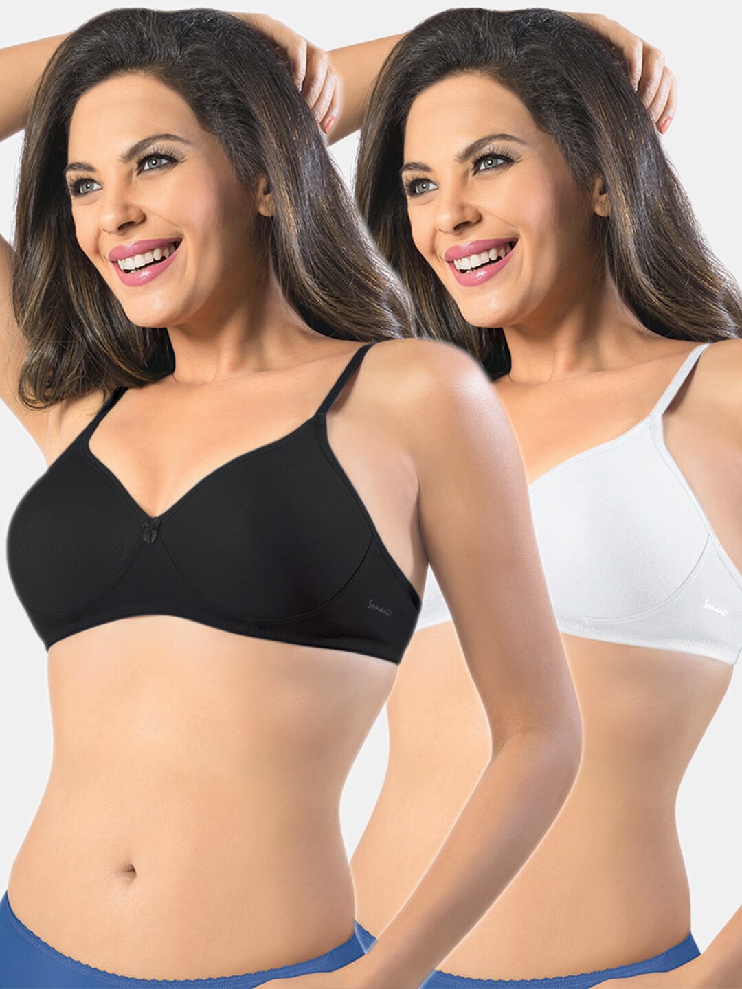 

Sonari Pack of 2 White & Black T-shirt Bra