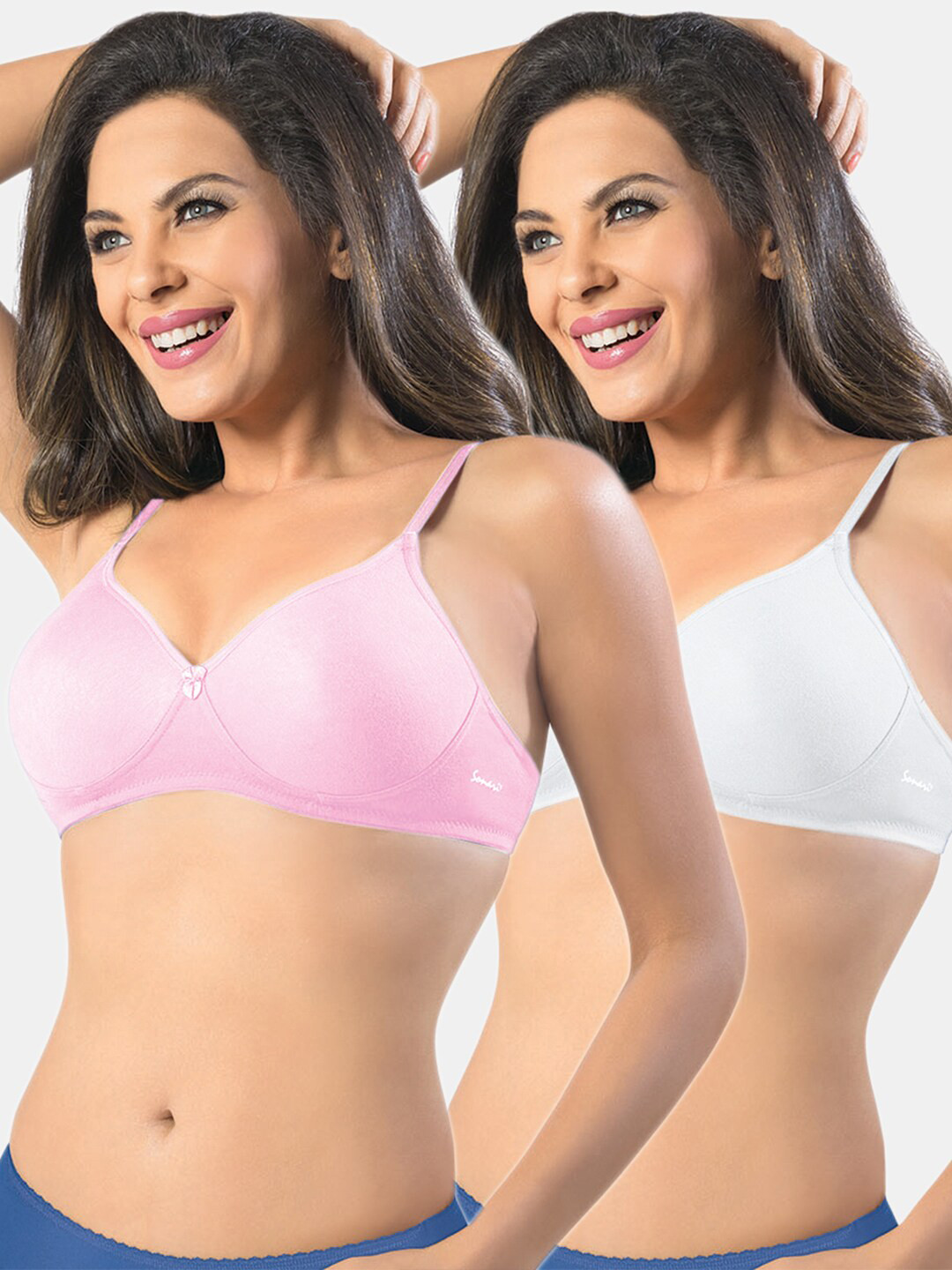 

Sonari Pack Of 2 Pink & White Bra