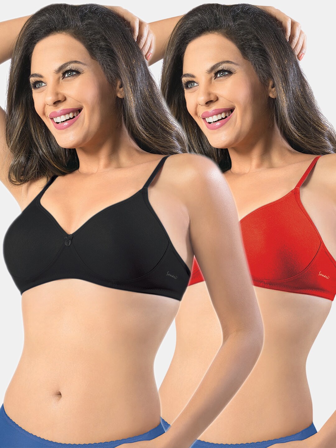 

Sonari Set Of 2 Black & Red Bra