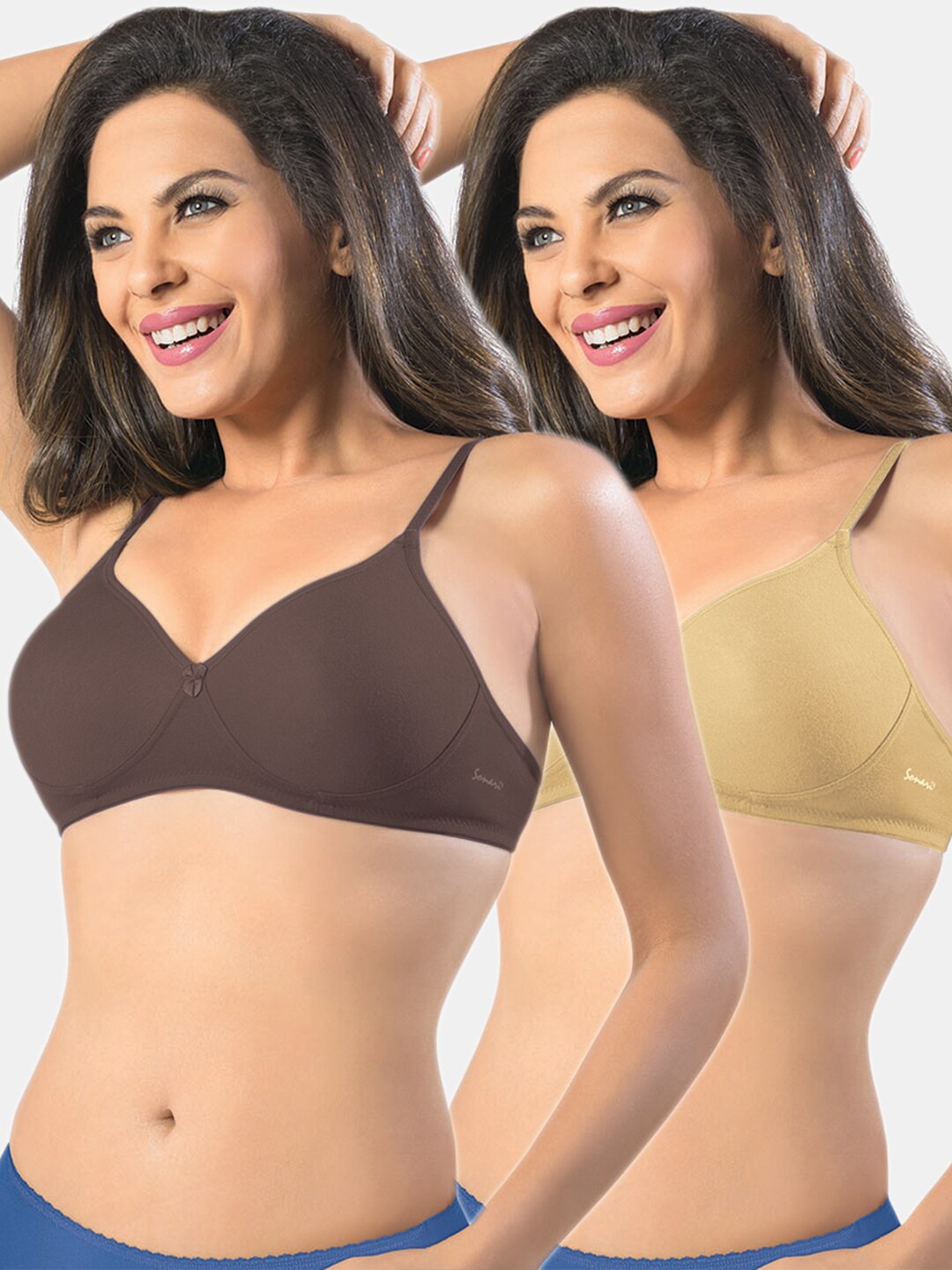 

Sonari Pack Of 2 Brown & Beige Bra