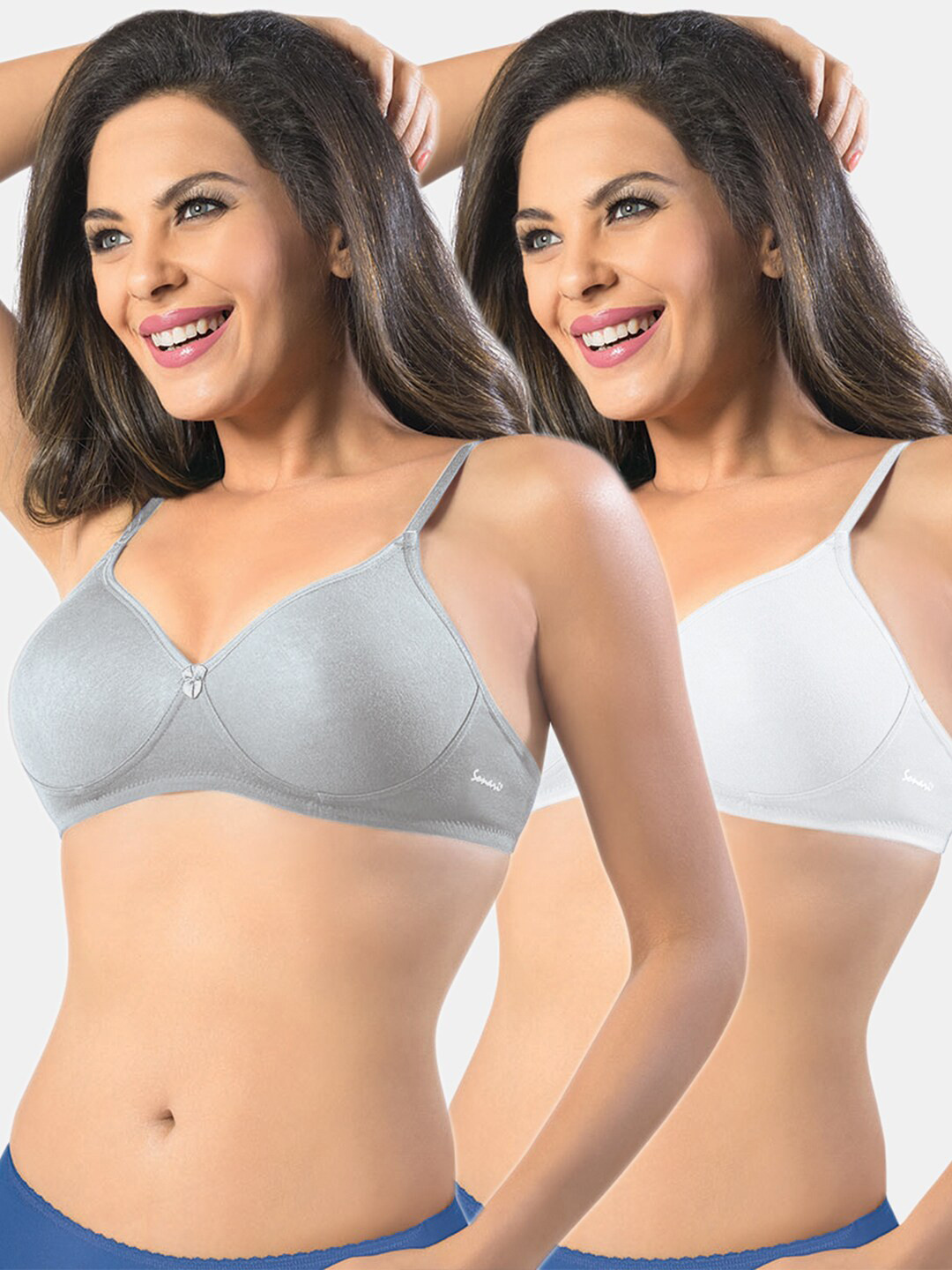 

Sonari Pack Of 2 Grey & White Bra