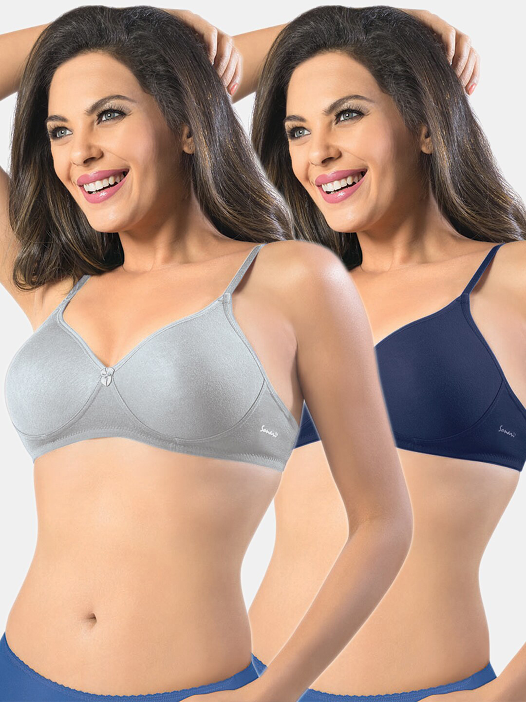 

Sonari Pack Of 2 Blue & Grey Bra