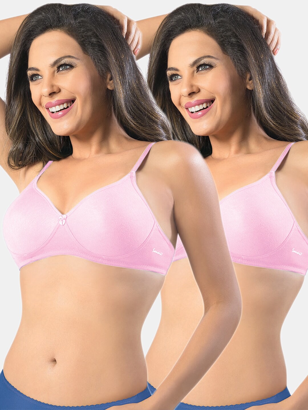 

Sonari Women Pink Solid Set of 2 Non-Padded Bra