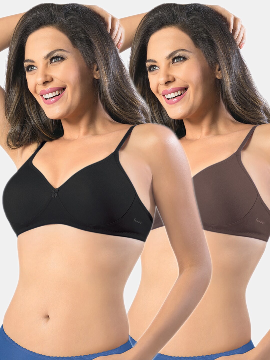 

Sonari Black & Brown Women's Regular Bra