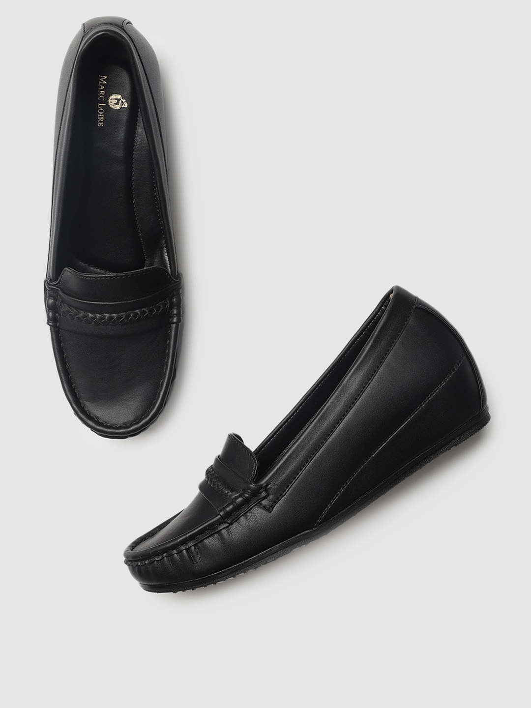 

Marc Loire Black Wedge Loafers