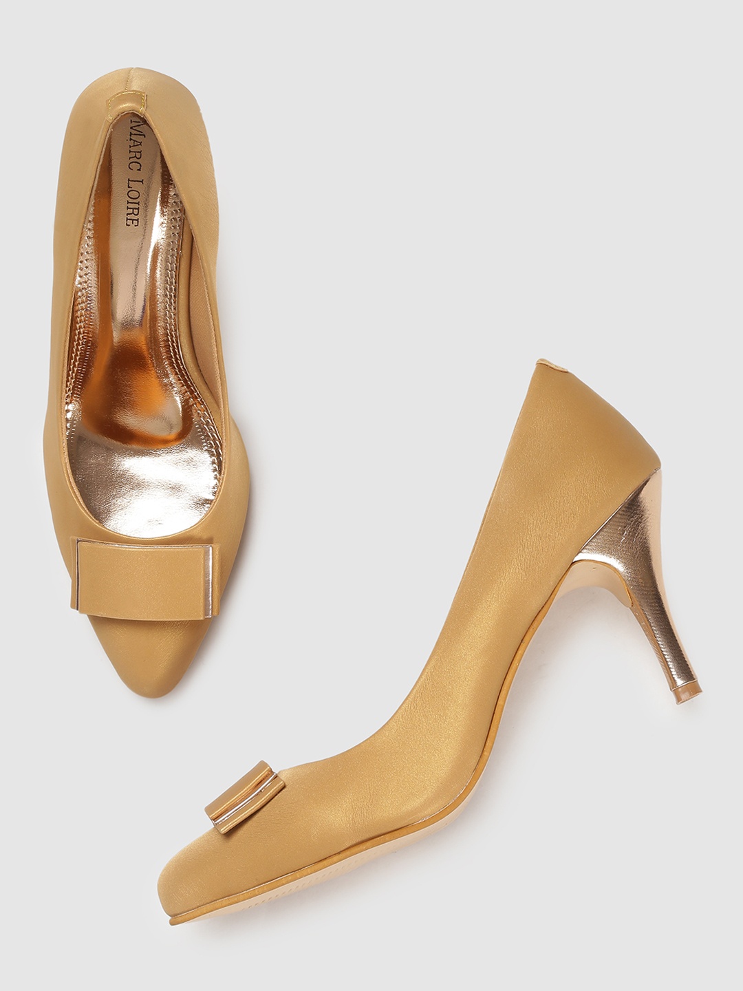 

Marc Loire Mustard PU Pumps with Bows