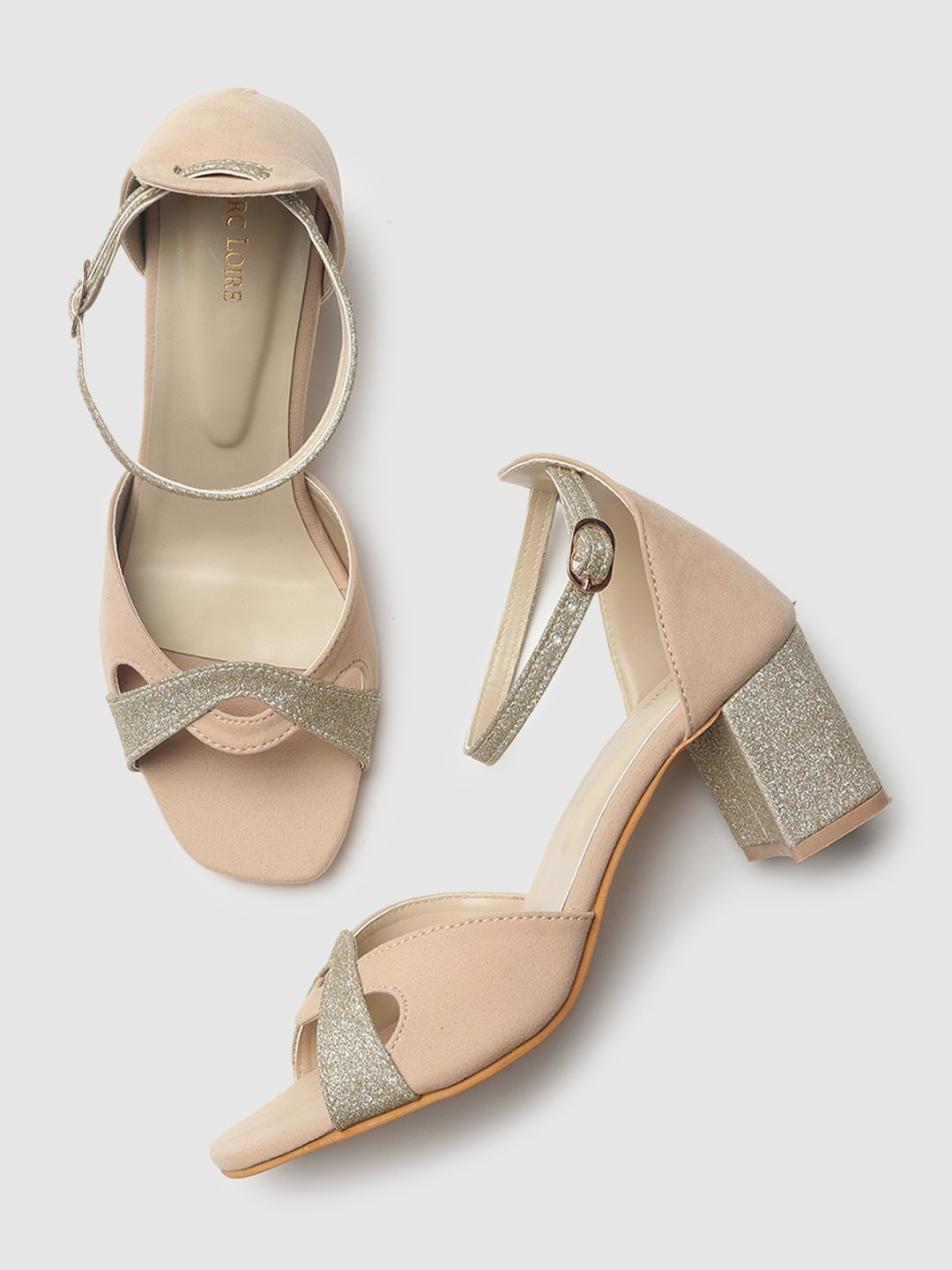 

Marc Loire Cream-Coloured Suede Block Heels