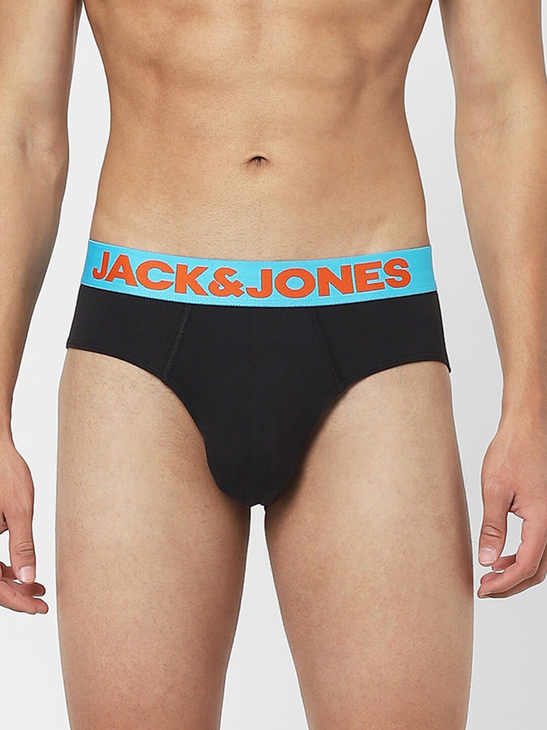 

Jack & Jones Men Black Solid Cotton Basic Briefs 116794201
