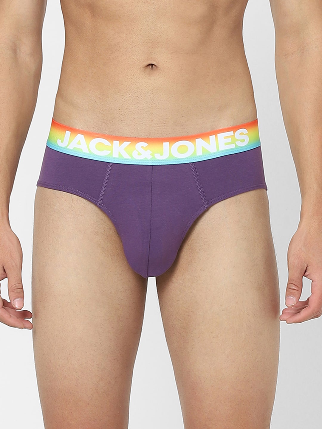 

Jack & Jones Men Purple Solid Cotton Basic Briefs 116796006
