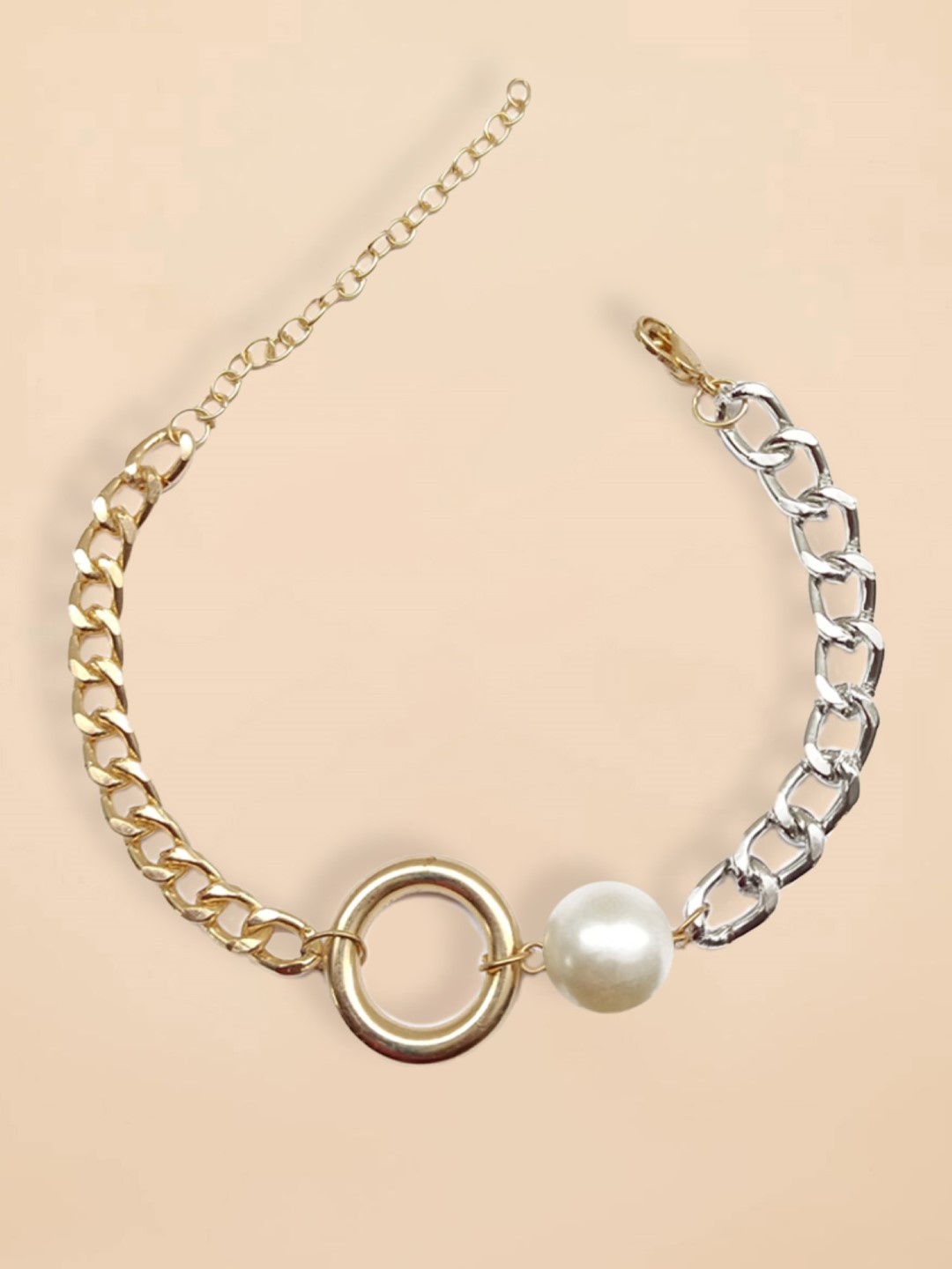 

OOMPH Women Gold-Toned & White Multistrand Bracelet