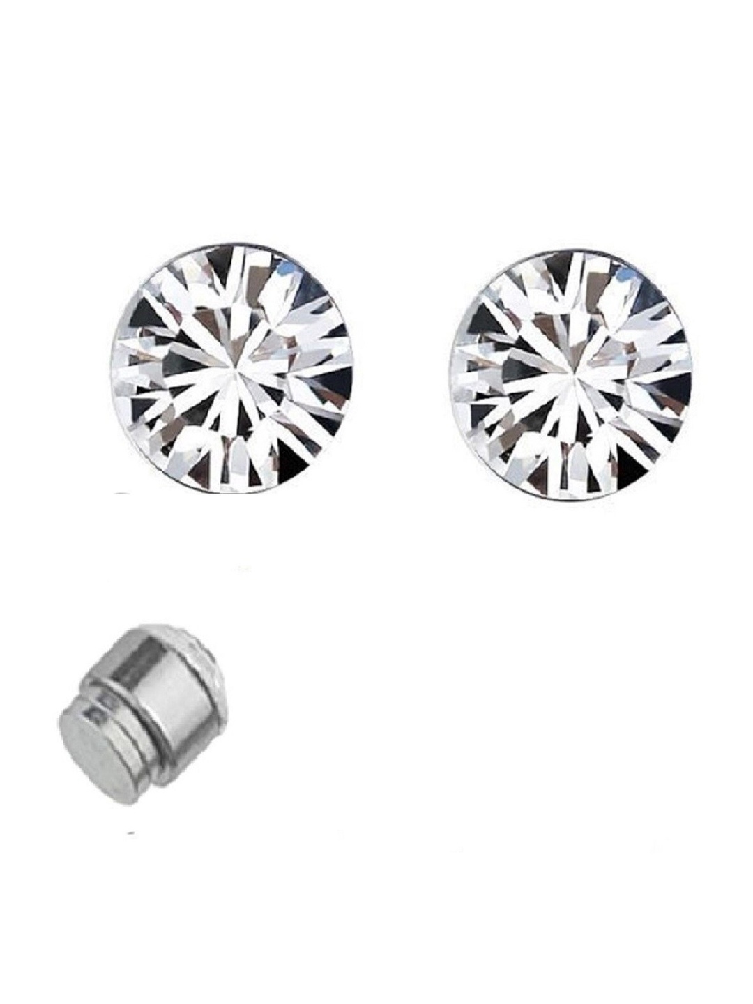 

OOMPH Silver-Toned Contemporary Studs Earrings
