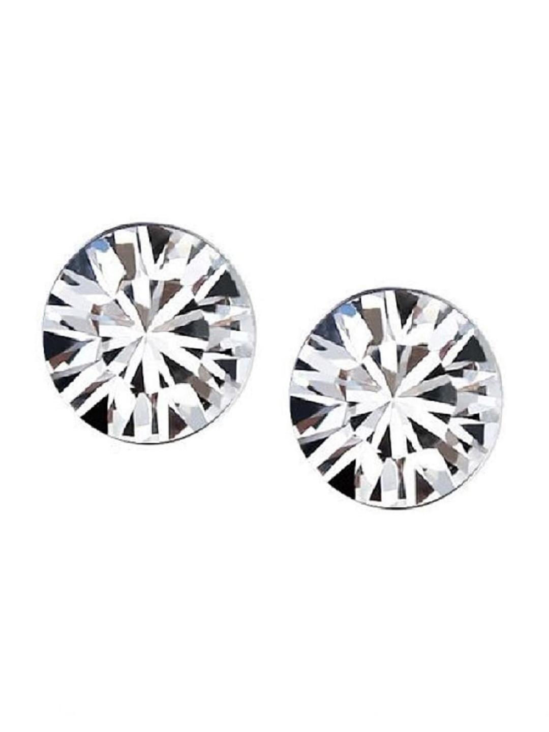 

OOMPH Silver-Plated Cubic Zirconia Studded Contemporary Studs Earrings