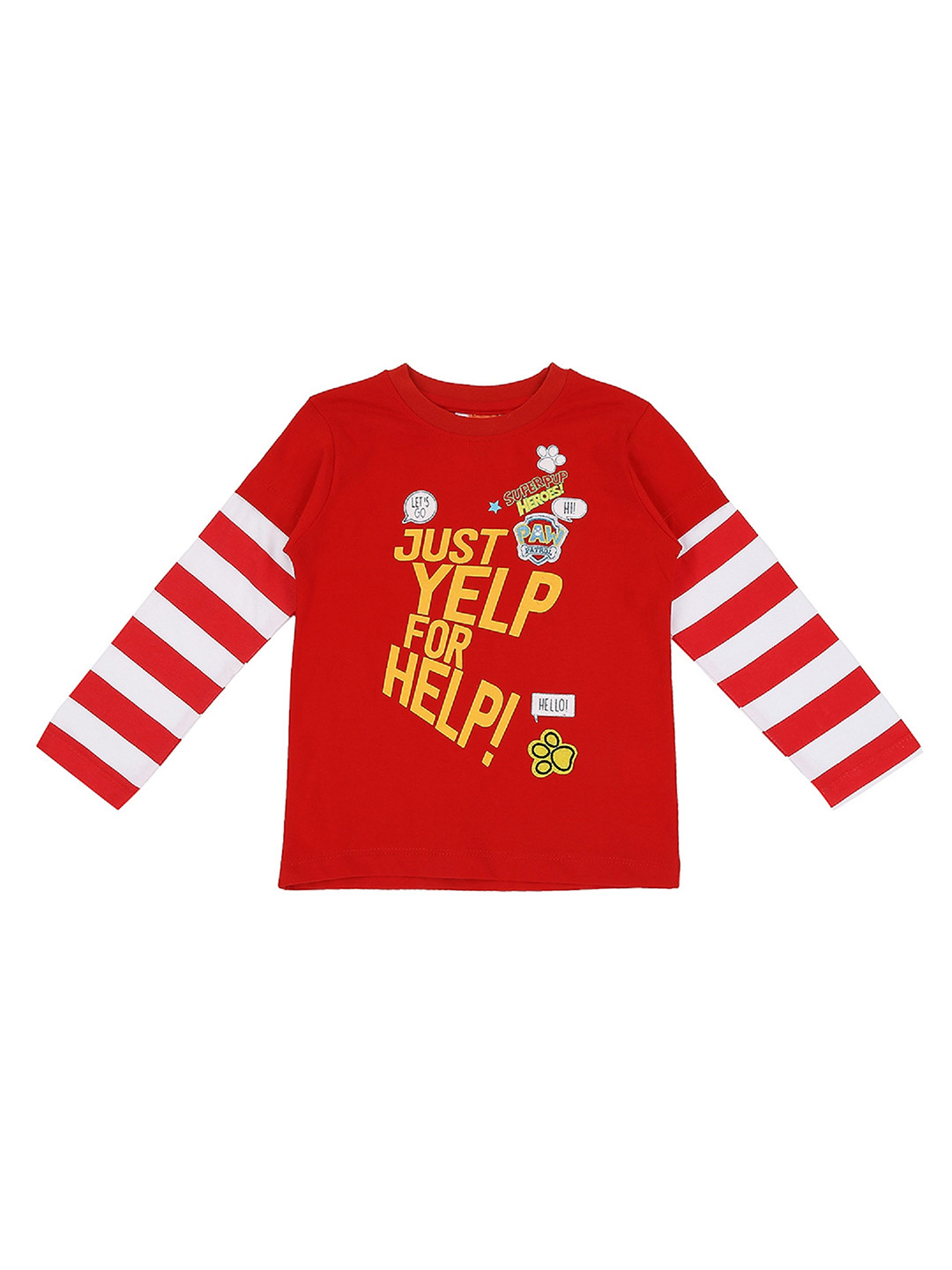 

PAW PATROL Boys Red Typography Printed T-shirt