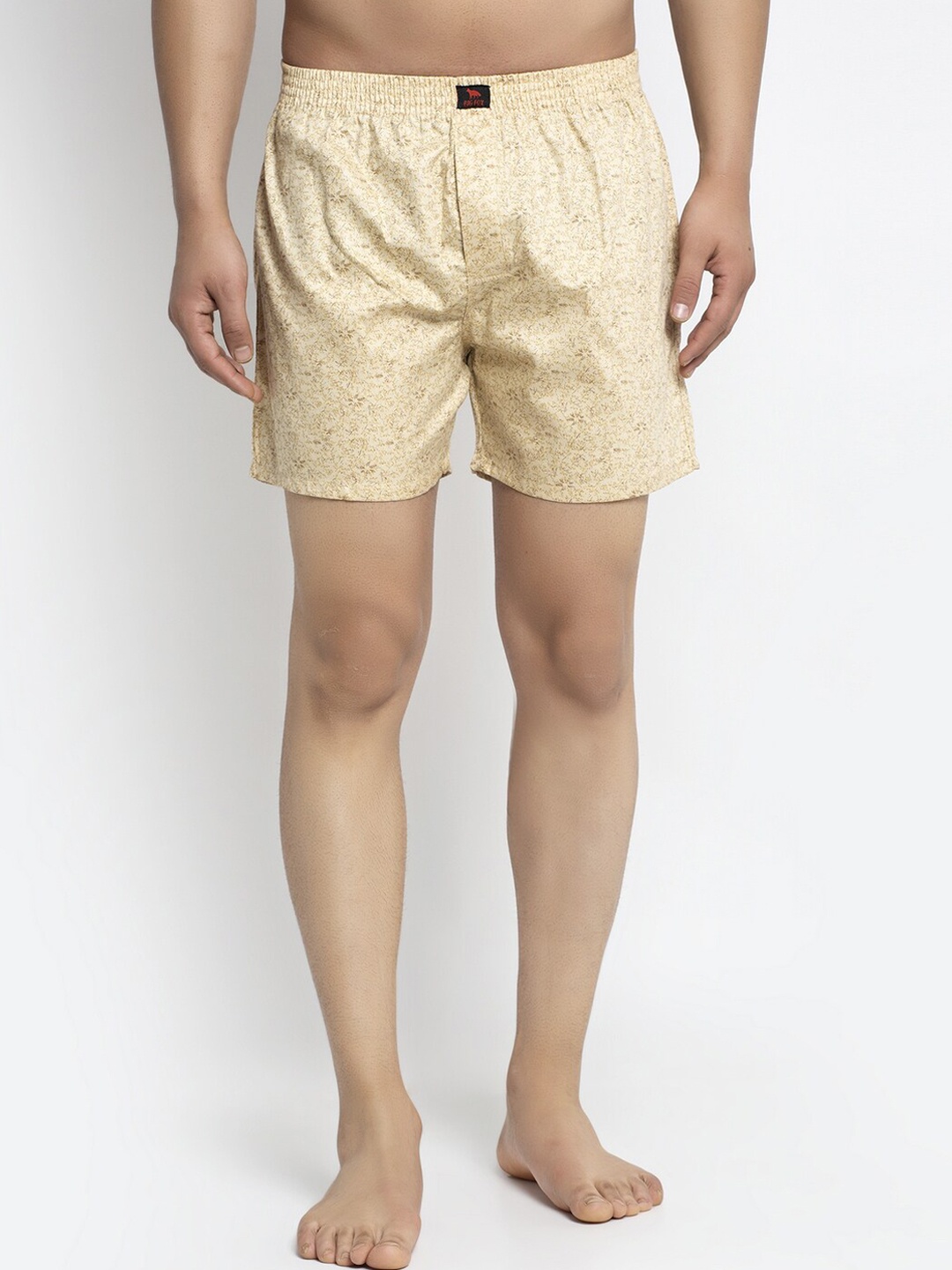 Big Fox Men Cream-Coloured Printed Pure Cotton Boxers