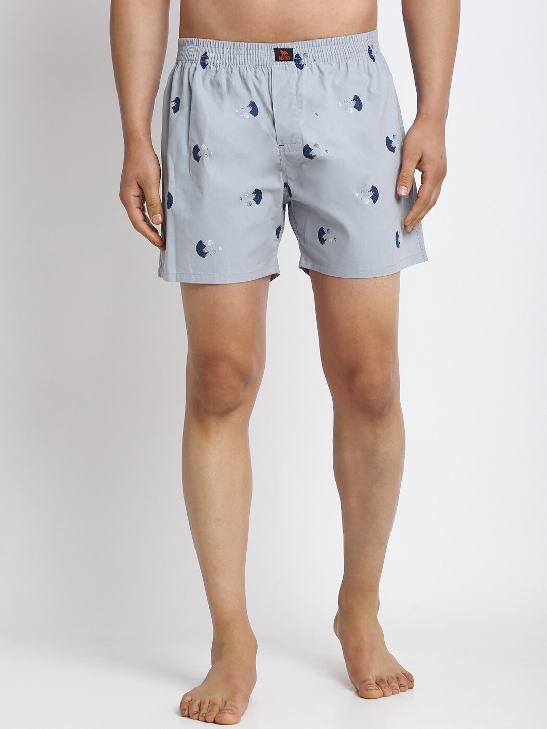 

Big Fox Men Grey & Blue Printed Boxers BX_014_Grey_S