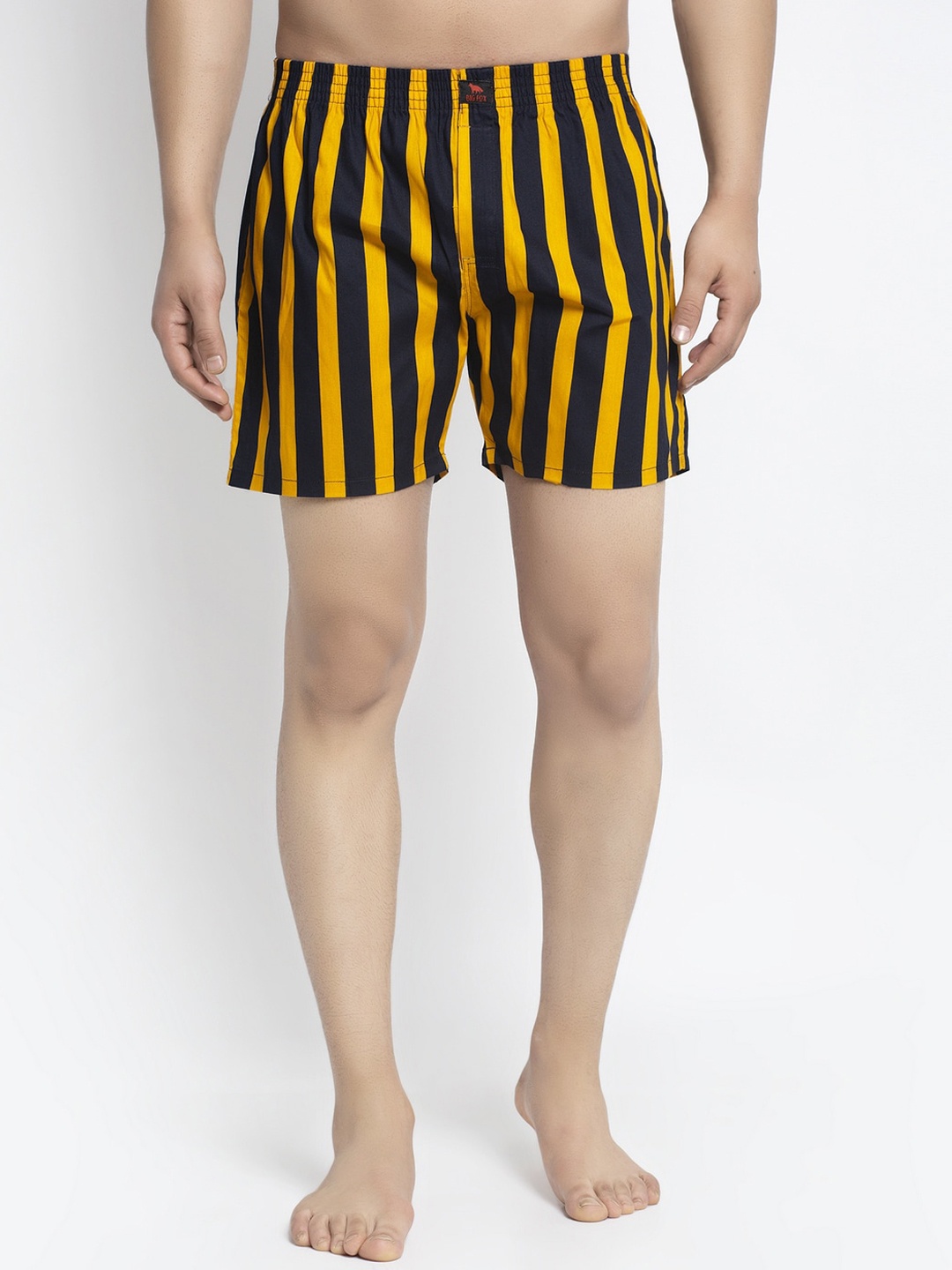 

Big Fox Men Yellow & Black Striped Pure Cotton Boxers