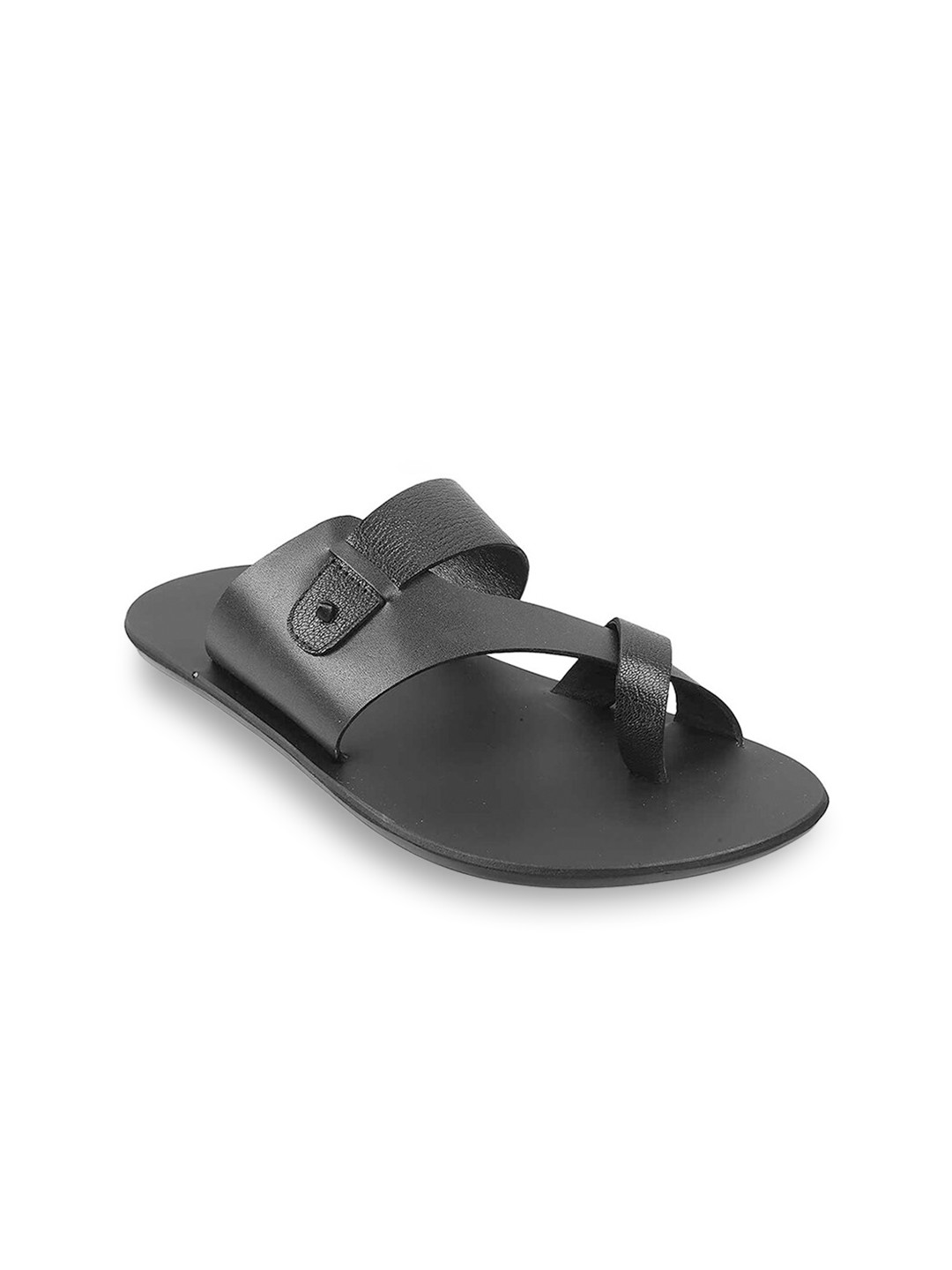 

Metro Men Black Leather Comfort Sandals