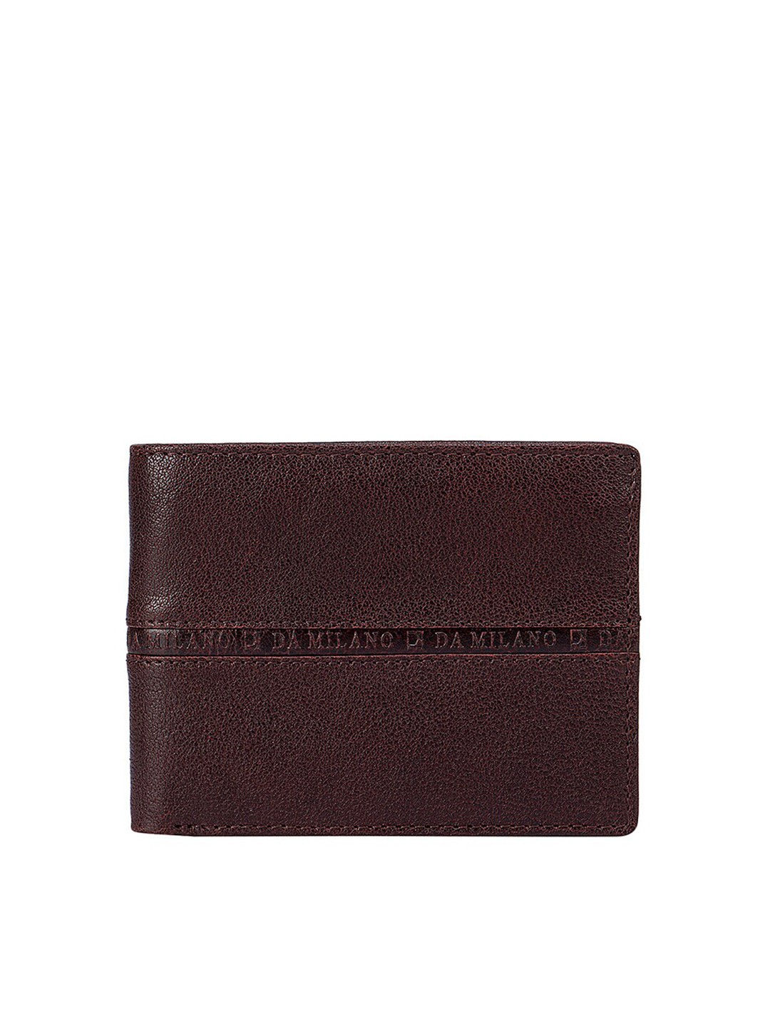 

Da Milano Men Purple Textured Leather Two Fold Wallet