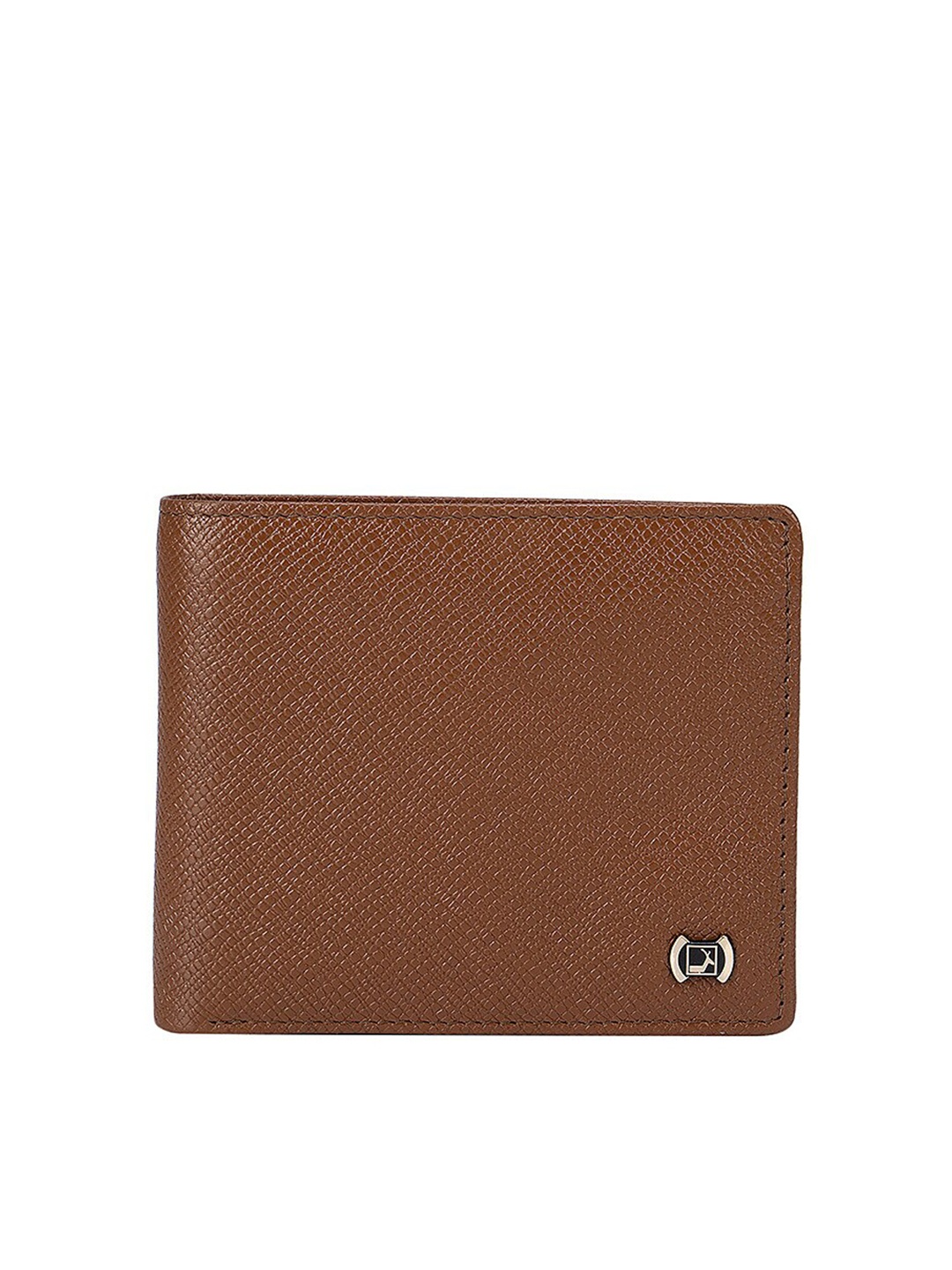 

Da Milano Men Brown Textured Leather Two Fold Wallet