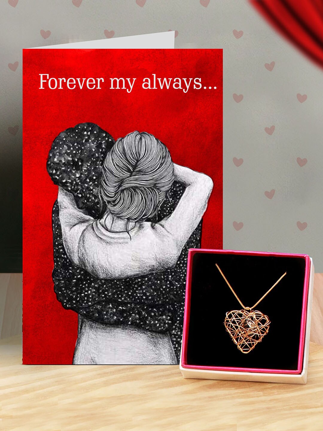 

TIED RIBBONS Multi-Coloured Pendant With Chain & 1 Greeting Card