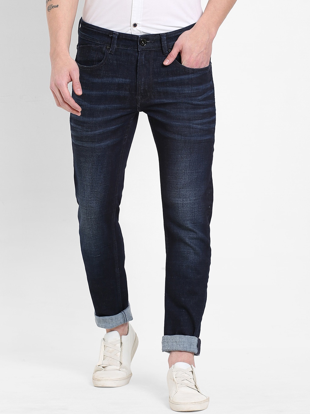 

Pepe Jeans Men Blue Light Fade Stretchable Regular Fit Jeans