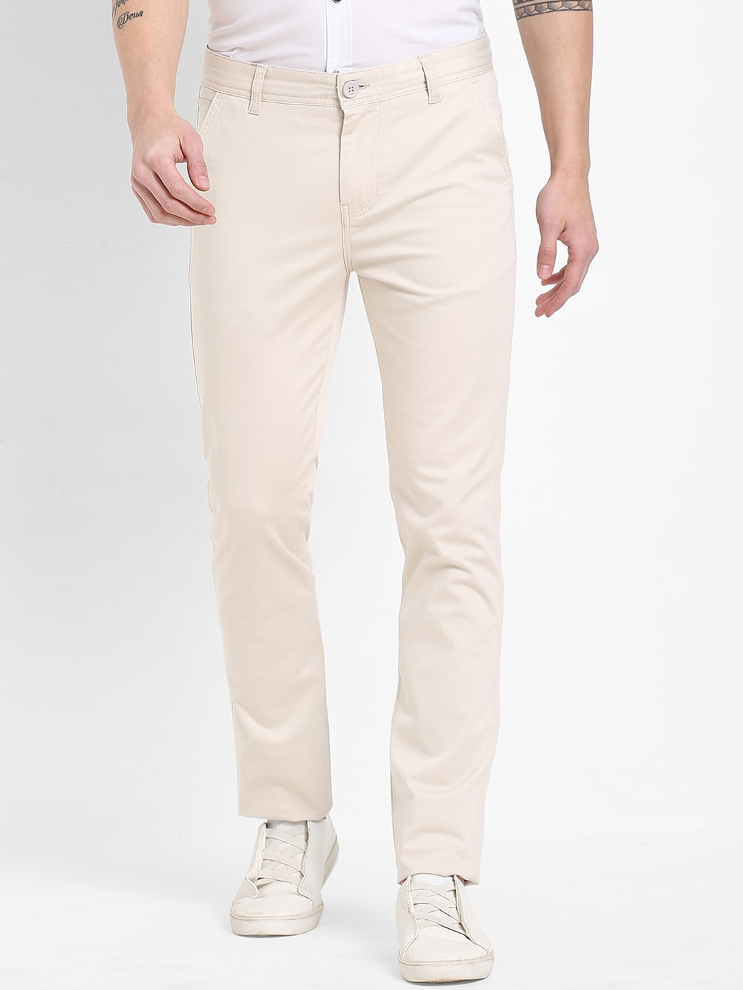 

Pepe Jeans Men Beige Slim Fit Trousers