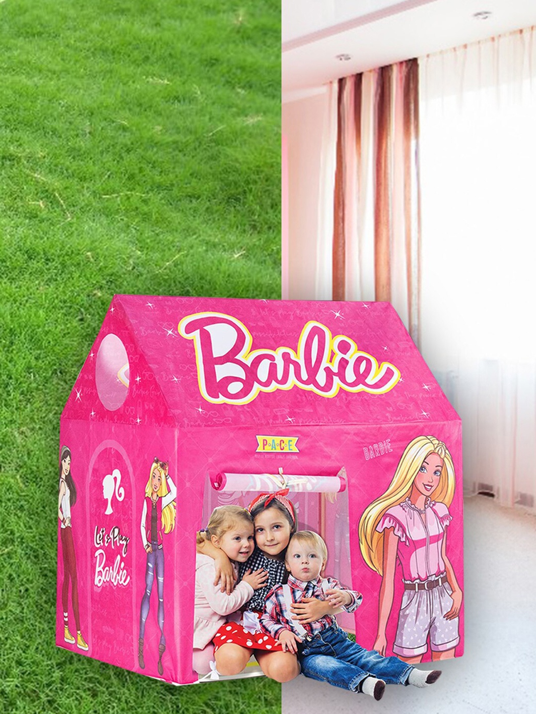 

ITOYS Kids Pink & Yellow Barbie Tent House