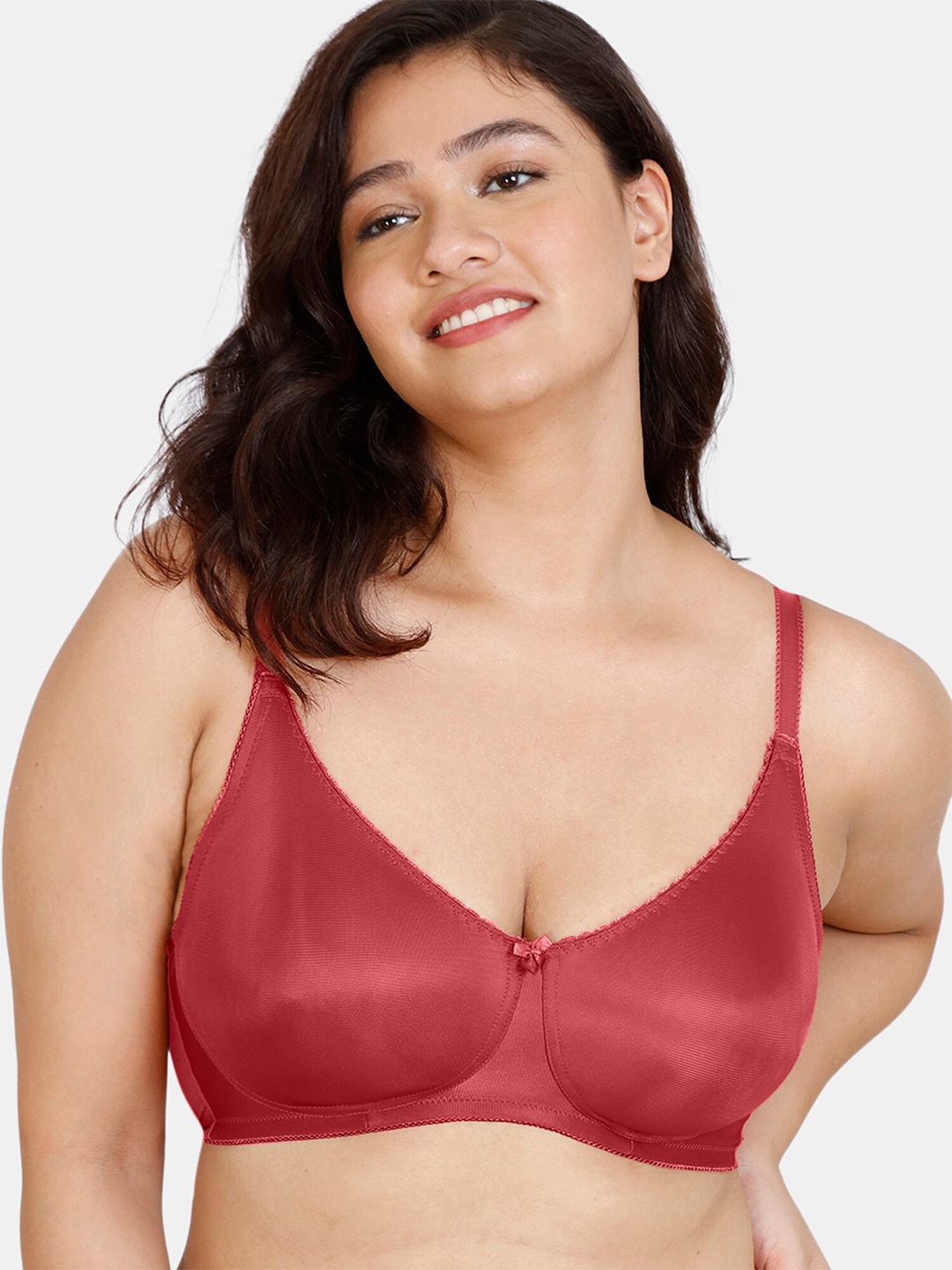 

Zivame Women Red Non Padded Seamless Super Support Everyday Plus Size Bra