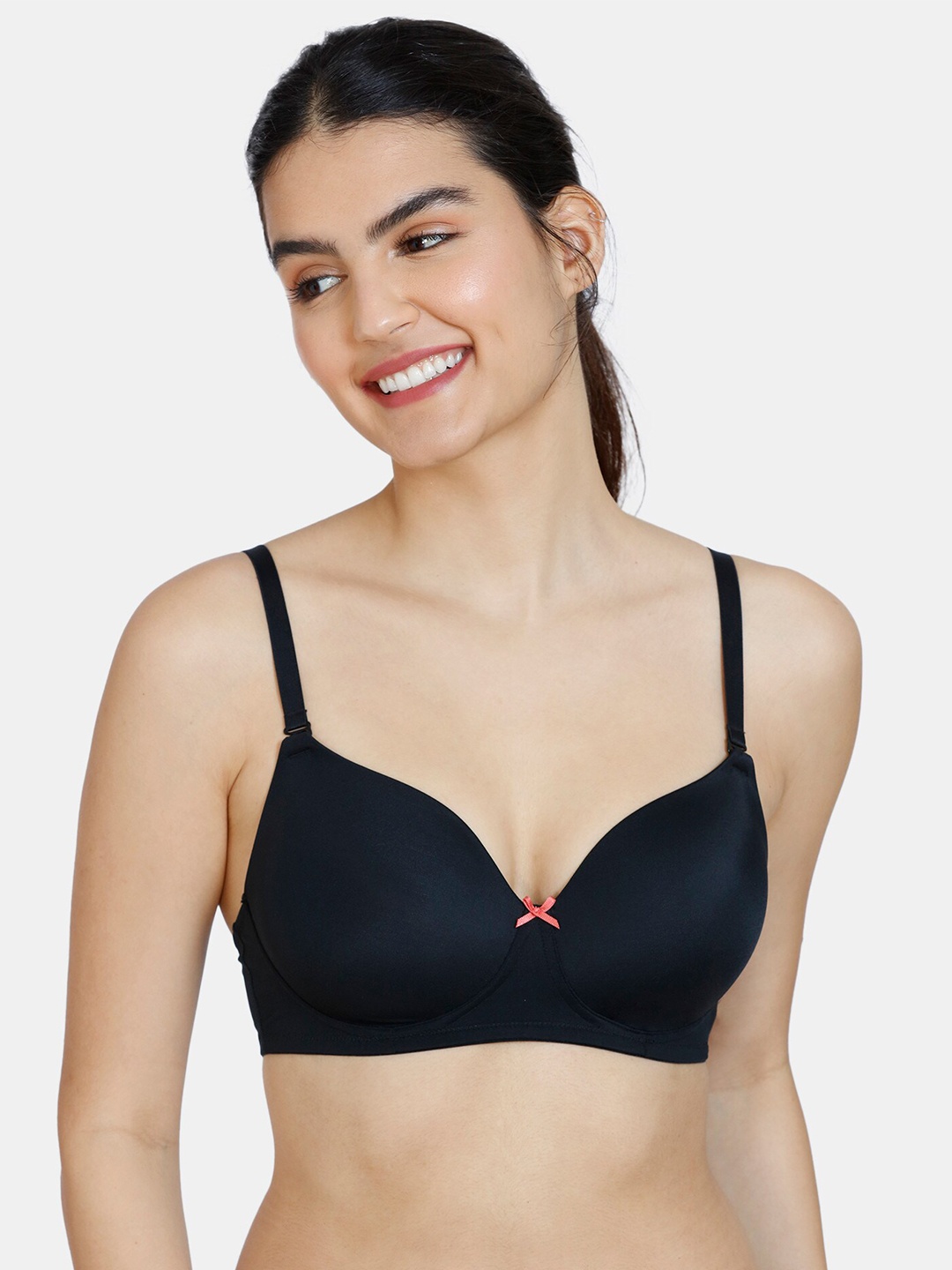 

Zivame Black Solid No-Wired T-Shirt Bra