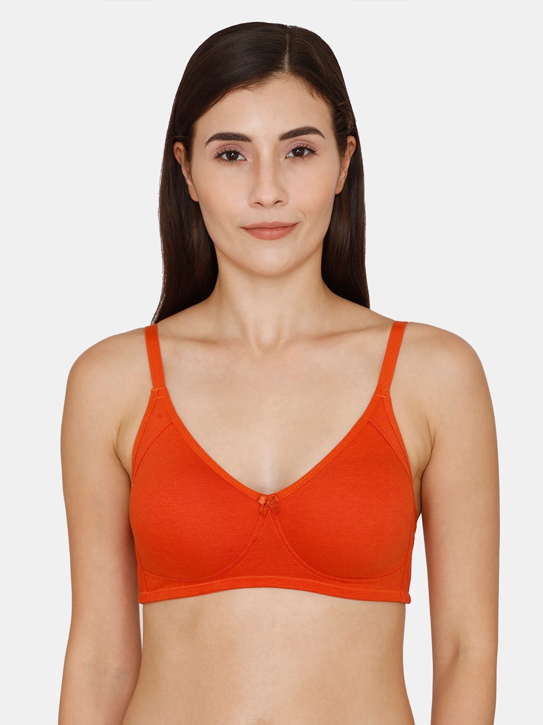 

Zivame Orange Non Padded Non Wired Half Coverage All Day Comfort Bra