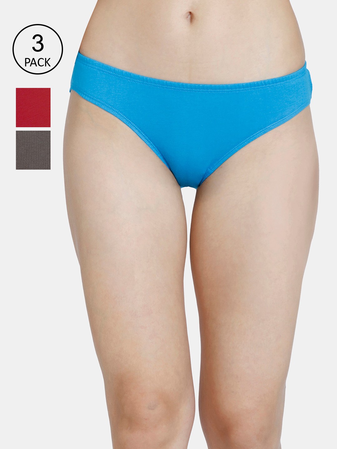 

Zivame Women Pack of 3 Assorted Pure Cotton Bikini Briefs ZI2652FASHHASRT