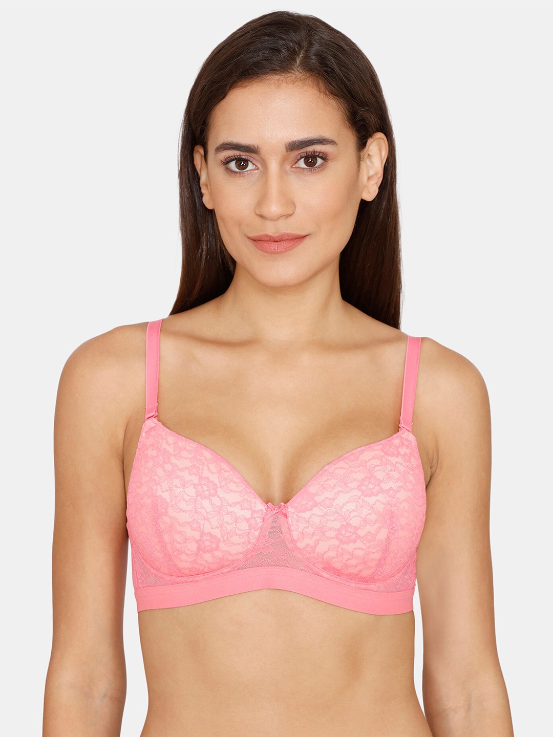 

Zivame Pink Floral Printed T-Shirt Bra