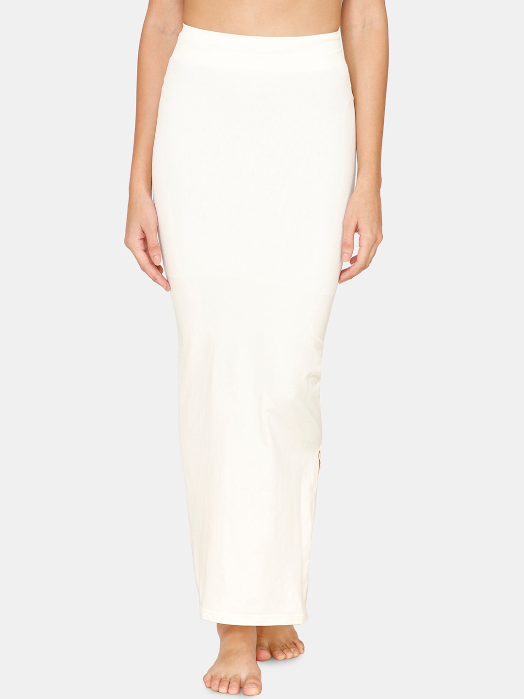 

Zivame Women White Solid Saree Shapewear