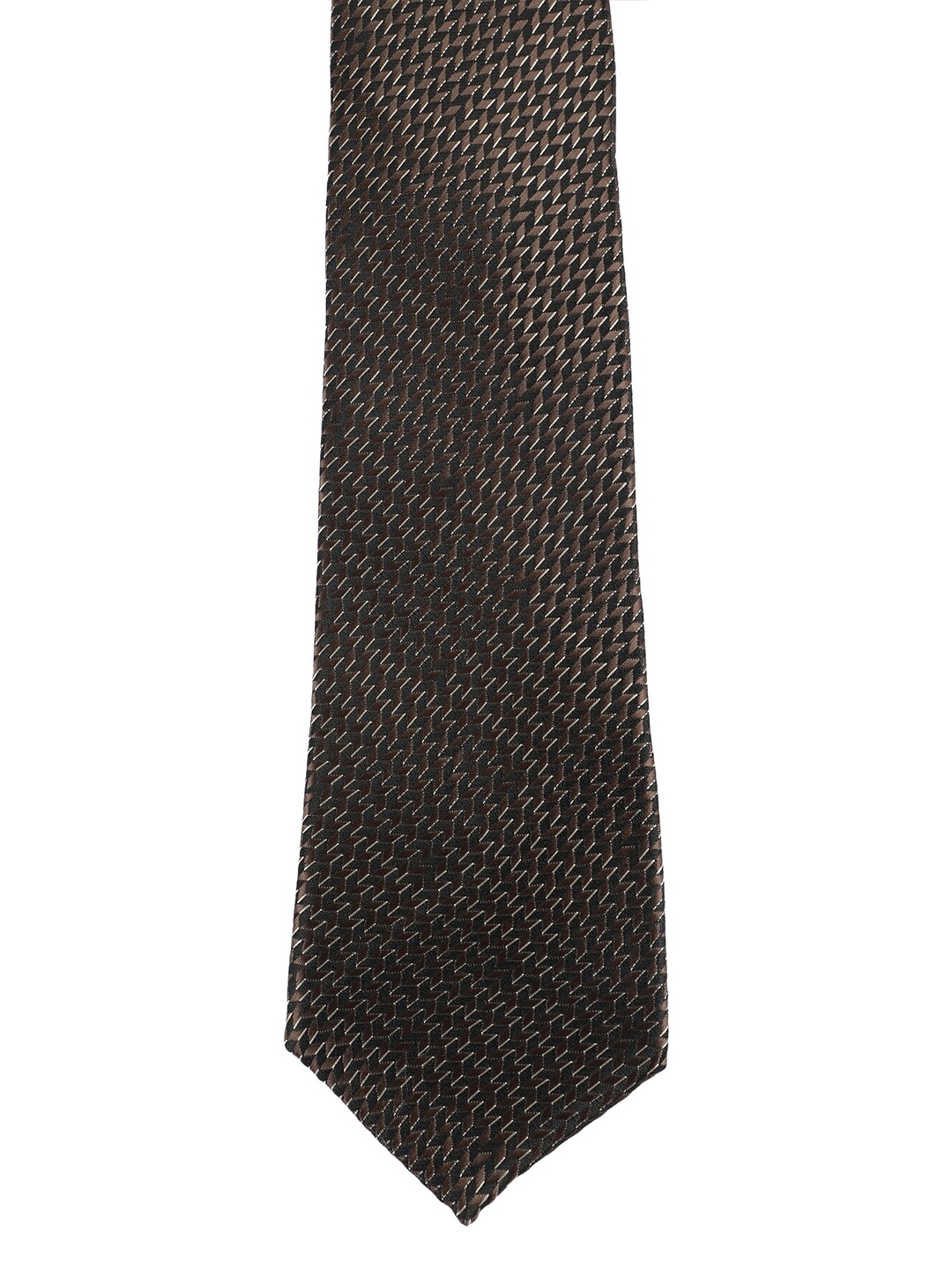 

Alvaro Castagnino Men Brown Woven Design Skinny Tie