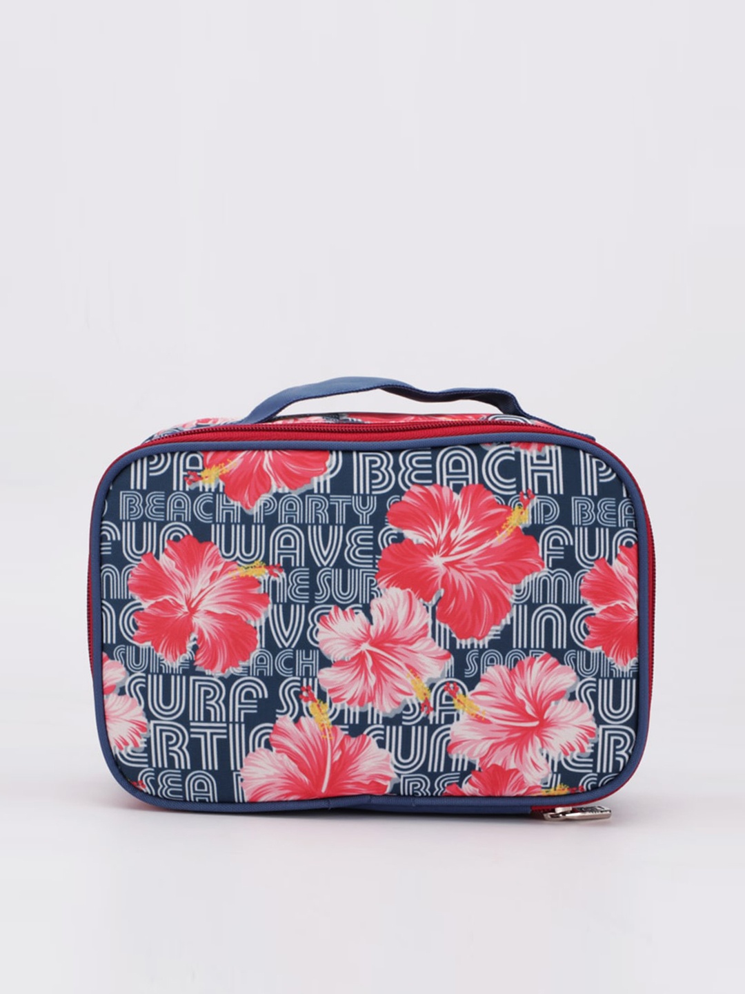 

QIPS Women Blue & Pink Printed Cosmetic Bag