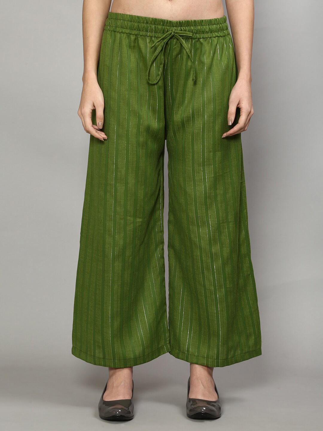 

GRACIT Women Green Striped Palazzos