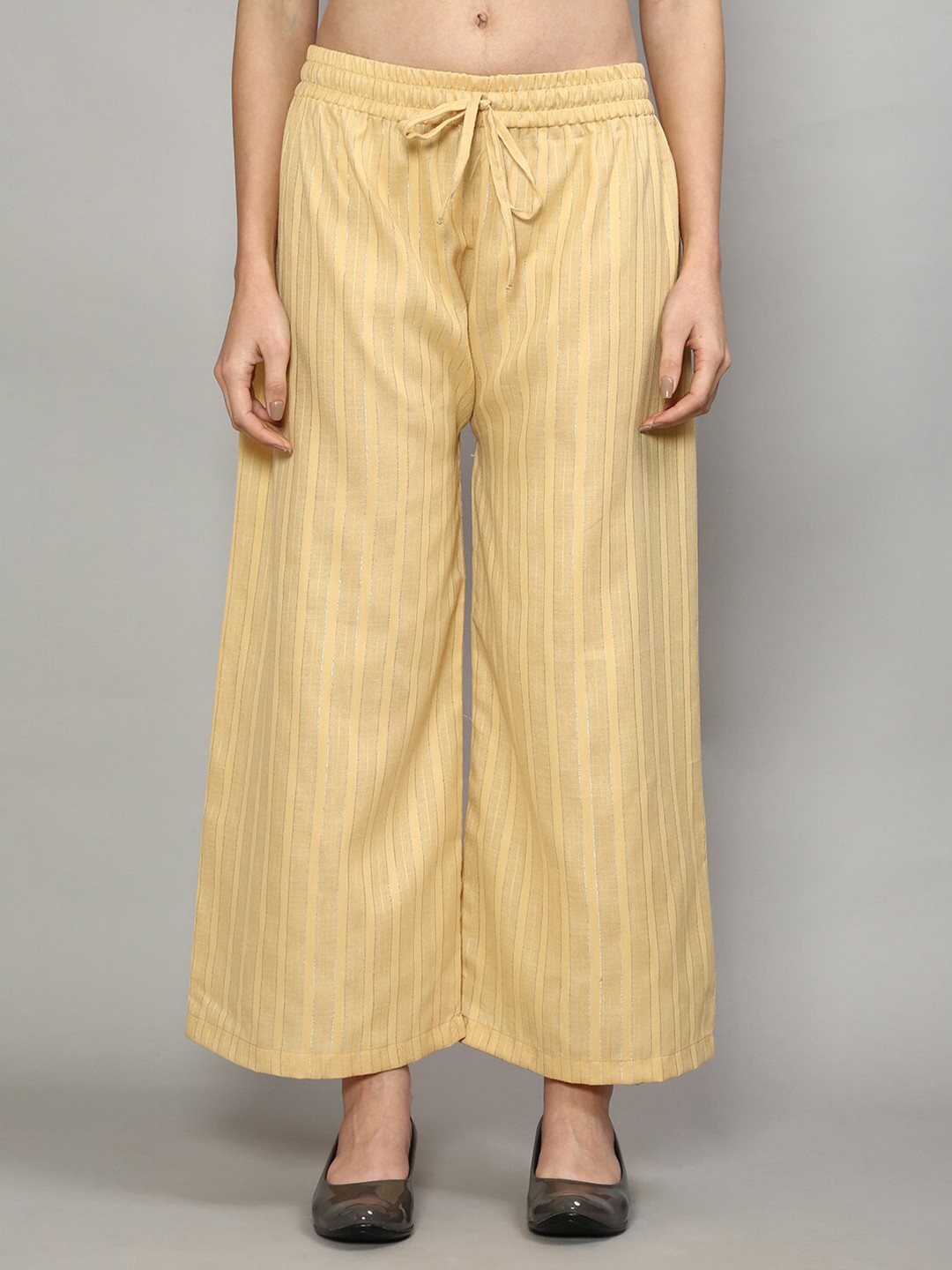 

GRACIT Women Beige Striped Palazzos